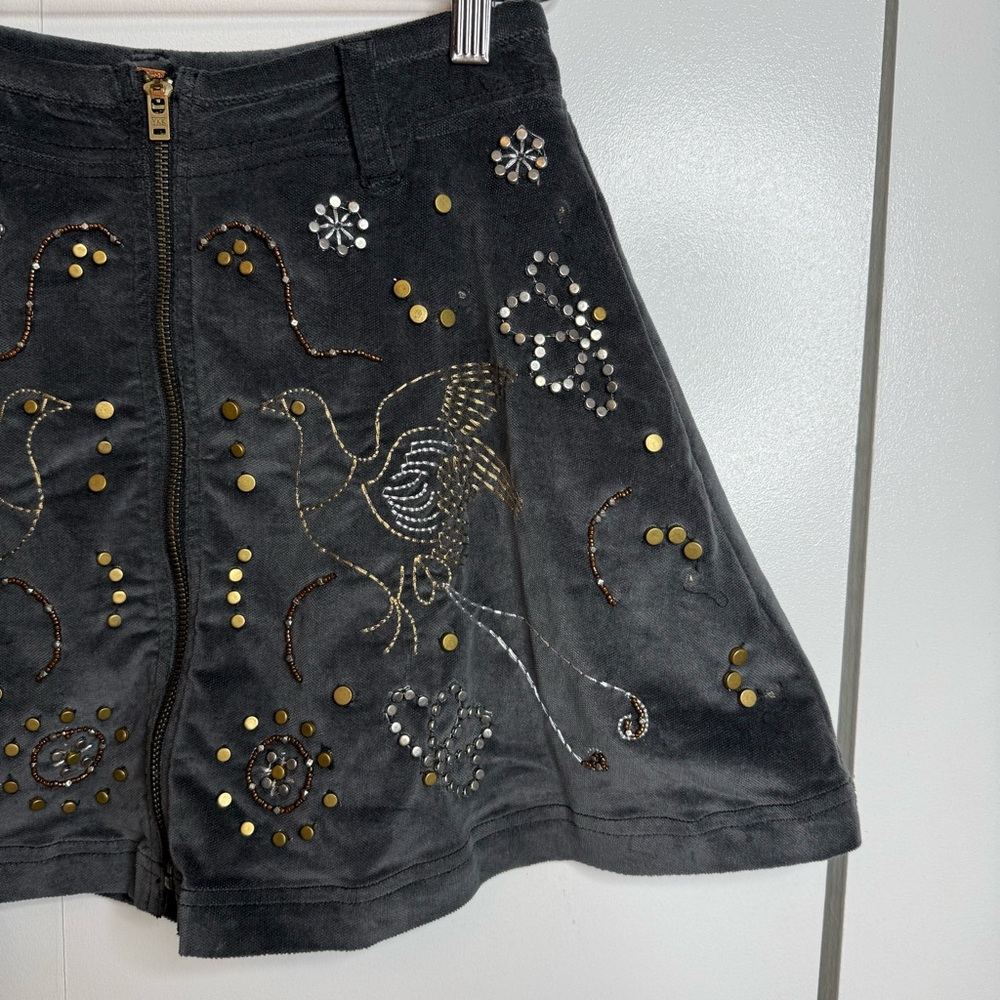 Free People Quetzal Mini Skirt Beaded Embroidery NWT 0 - Picture 8 of 14
